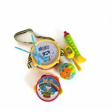 Kit 5 Peças Instrumentos Musicais Infantil Brinquedos Interativos para Bebês e Crianças Brinquedo Infantil Bebê