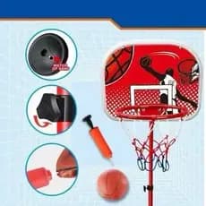 Mini Cesta de Basquete Infantil Ajustável 1,5 com Bola e Bomba Brinquedo Infantil Ar Livre Esporte Infantil