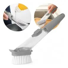Escova de Limpeza Lava Louças com Dispenser de Detergente Automático, Escova com porta sabão , Prática e Econômica