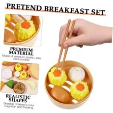 Kit Comida Japonesa de Brinquedo com Bandeja e Hashis Comidinha Oriental Infantil, Brinquedo Infantil, Faz de Conta