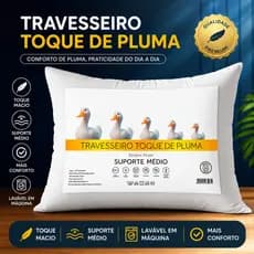 Travesseiro Toque De Pluma Super Macio 50x70 Antialérgico Antiácaro Suporte Médio CS