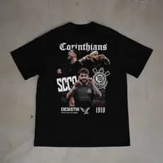 Camiseta Corinthians 100% Algodão Camisa Futebol Timão Fiel Blusa Yuri Alberto Memphis Garro