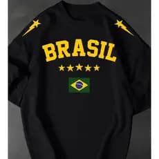 Camiseta Feminina Brasil Seleção Copa Estilosa 100% Algodão