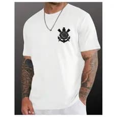 Camiseta Unissex Timão Manga Curta Moda Esportiva Corinthians Oferta
