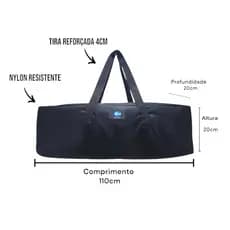Bolsa Porta Barraca Camping Lazer Pesca Top Fish Cor Preta 110X20 Cm
