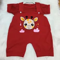 2 a 4 meses - Kit Jardineira Feminina e Blusa Básica / Bebê Menina