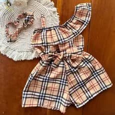 Macaquinho SUNSET Infantil feminino Menina estampado com Tiara (1 a 3 anos)