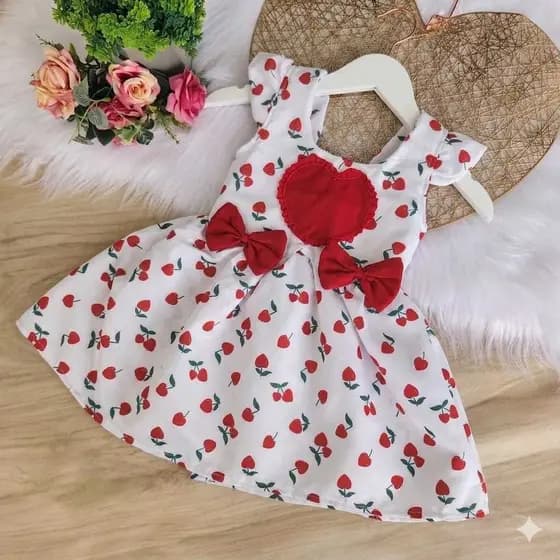 Vestido Infantil feminino Menina estampado (1a 2 anos)
