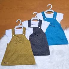 2 a 4 meses - Vestido SUNSET Feminino em cores Lisas e Blusa Básica Branca / Bebê