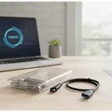 Case HD Externo Transparente Para HD/SSD SATA 2,5″ Adaptador Portátil Notebook e PC