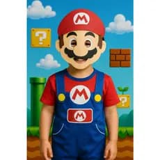 FANTASIA INFANTIL MACACÃO MARIO MENINOS ANIVERÁRIOS FESTAS CARNAVAL