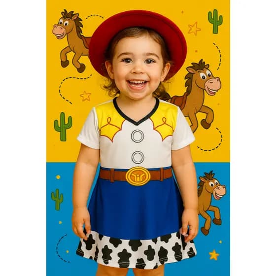 FANTASIA INFANTIL JESSIE MENINAS ANIVERÁRIOS FESTAS CARNAVAL