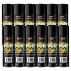 Tinta Spray Orbi Cor Preto Fosco Caixa 12 Uni Uso Geral Seca Rápido