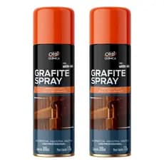 Kit 02 Grafite Spray Em Pó Lubrificante A Seco Fechadura Cadeado Vidro Orbi 300ml