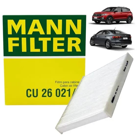 Filtro De Cabine Ar Condicionado Vw Tcross Virtus Nivus Polo Tera 1.0 1.4 Original Mann Filter Cu26021/1