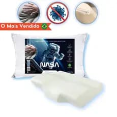 Travesseiro Nasa Ergonomico Cervical C/ Zíper Ortopédico Anti ácaros Anatômico Visco Alto Conforto