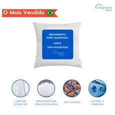 KIT 6 e 8 Almofadas Decorativas Sala Enchimento 45x45 100% Poliéster Lavável Anti alérgico