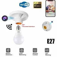 Mini Câmera Wifi Suporte De Lâmpada HD 1080P Home Hotel Segurança Teto De Sem Fio IP E27 Monitor Live Streaming