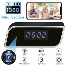 Mini Câmera Wi-Fi Sem Fio Ultra HD Relógio Digital Câmeras Com Visão Noturna Detecção De Movimento Gravadores De Remota