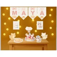 Topper Topo de Bolo Tema Gatinhos Aquarela,mêsversario, aniversário,fofinho que as meninas amam!