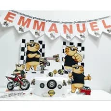 Topo de bolo/Kit Festa Capivara, Capivara de moto, aniversário, personalizado com nome e idade.
