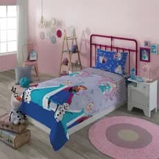 Jogo de Cama Menina 2 Peças Solteiro Lençol e Capa de Fronha Estampada Personagens Disney