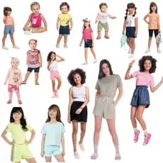 Conjunto de Verão Feminino 8 Peças 4 Conjuntos Blusas e Shorts