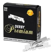 Lamina Barbear Derby Cortada Preta Premium C/100 Unidades