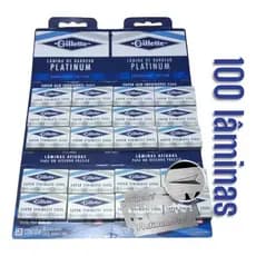 Lâmina Barbear Platinum Gillette 100 Inteiras Barbearia