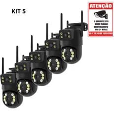 Kit 5 Câmera Externa Ip a Prova D'água Wifi Dupla 2 Em 1 com Visão Noturna e Infravermelho