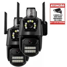 Kit 2 Câmeras IP WiFi Externa Dual Lens 4MP PTZ Visão Noturna Colorida Áudio Bidirecional Alexa