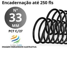 Espiral p/ Encadernação 33 mm Preto - PCT C/27 UNDS
