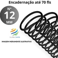 Espiral p/ Encadernação 12 mm Preto - PCT C/100
