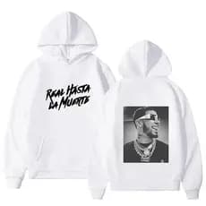 Blusa Moletom Canguru Hip Hop Tops Rapper Anuel AA Real Hasta La Muerte Casaco Vintage Unissex