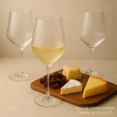 Conjunto de Taças para Vinho Cristal Ecológico 510 ml Canelada ou 580 ml Lisa Elegância Resistência