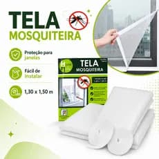 Kit Tela Mosquiteiro Janela Auto Colante 1,30x1,50m Contra Mosquitos