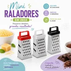 Kit 5 Mini Raladores Inox Para Limão Queijo Canela Cozinha