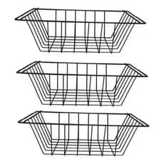 Kit 3 Cesto De Fruteira Aramado Preto Ou Branco Corrediça lateral Envio Imediato