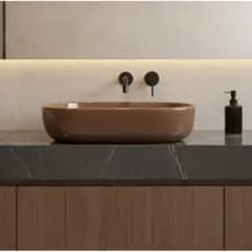 CUBA MARROM PARA LAVABO DE BANHEIRO - CIMENTO REZINADO