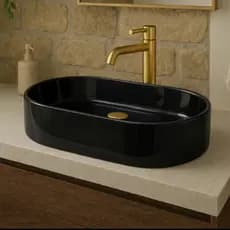 CUBA PRETA PARA BANHEIRO LAVABO DE CIMENTO
