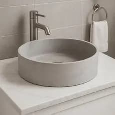 CUBA LAVABO SOBREPOR REDONDA DE CIMENTO - ENVIO IMEDIATO