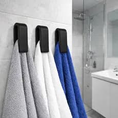 KIT COM ATÉ 5 GANCHOS CLIK MODERNO PARA BANHEIRO COSINHA PORTA TOALHA BRANCO PRETO