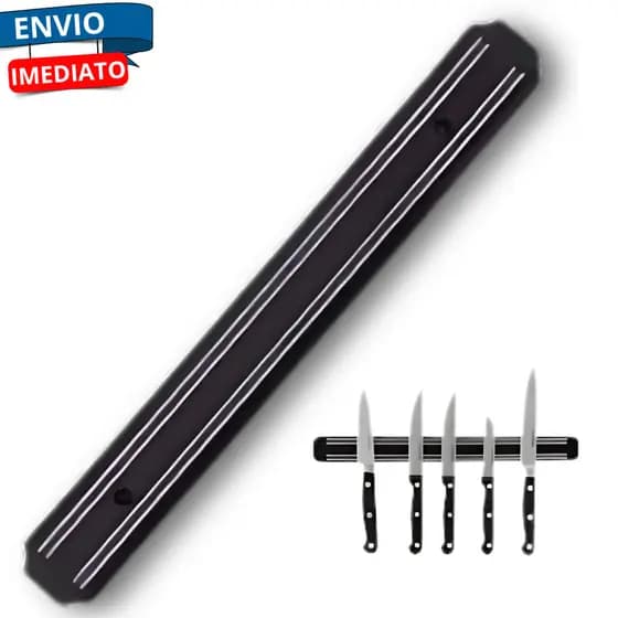 Barra Magnética 33cm Suporte Parede Porta Facas e Utensílios Cozinha Organizador Culinaria Churrasco