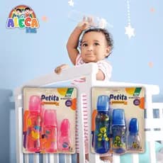 Kit de 3 Mamadeiras Petita Premium – Bico Cristal (60ml, 140ml e 240ml) - BPA Free e Segura