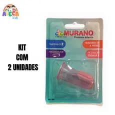 Kit 2 Escovas Massageadora de Gengiva Murano – Silicone Atóxico e Antialérgico para Bebês Livre BPA