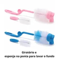 Kit Escova de Limpeza para Mamadeira e Bico - 2 Peças, Kit higiene New Baby, Nylon, BPA Free