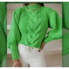Blusa Sueter Em Trico Com Trancas Na Moda Mangas Longe Moda Blogueira