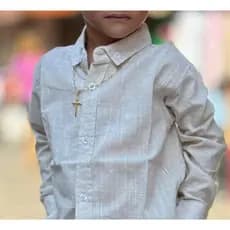 camisa manga longa infantil 100% linho tamanho 4-16