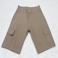 Shorts cargo adulto,KIT 2.3.4.5 sarja de algodão, cintura elástica, 6 bolsos