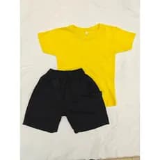 Conjunto Camiseta com Bermuda Shorts infantil Cargo Premium de Sarja Masculina Curta Streetwear casual Bolso Lateral